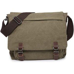Large Vintage Canvas Messenger Shoulder Bag Travel Crossbody Purse Briefcase